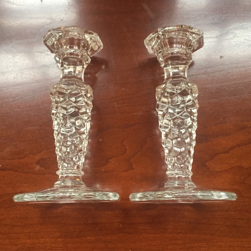 Vintage candle sticks. American Fostoria